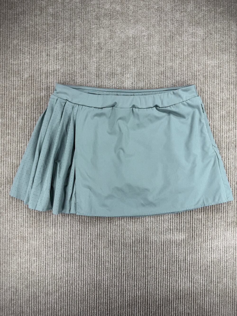 Avia Pleated Side Athletic Skort Built In Shorts Teal Green L